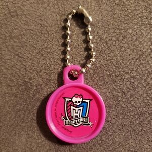 Mattel Monster High Round Pink Logo Keychain 2011 Deadstock